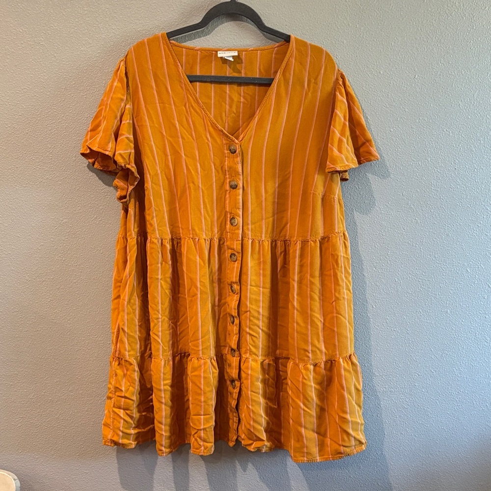 Last chance! Ava & Viv Orange Striped Mini Dress
